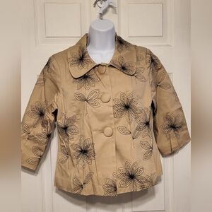 Trenz By Theresa renz dressy short jacket tan petite medium mp